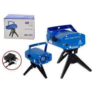 Mini Projetor Holografico A Laser 6 Desenhos E Movimento Com Tripe Azul LUATEK 173B 173B LUATEK