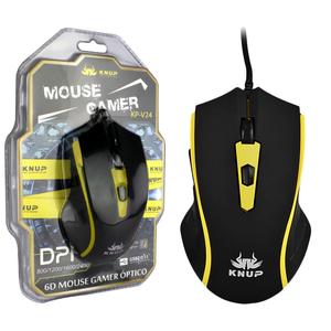 Mouse Gamer 2400 Dpi 6 Botões Amarelo Knup KP-V24 KP-V24 KNUP