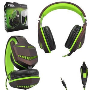Fone De Ouvido Headset Gamer P3 Para Ps4 Xbox One Notebook Macbook Com Microfone Preto e Verde DF-500 DF-500 DEX