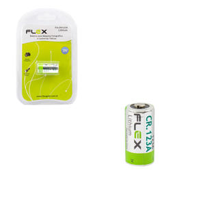 Bateria Lithium para Máquina Fotográfica e Lanternas Táticas 3V FX-CR123A FLEX FX-CR123A flex