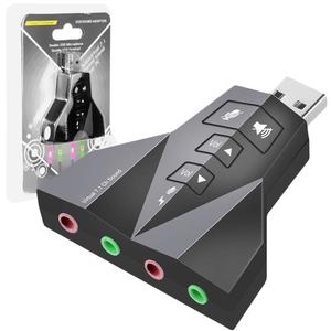 Adaptador De Som 7.1 USB Com 2 Entradas Para Fone E Microfone USB ADAPTADOR DE SOM GENERICO
