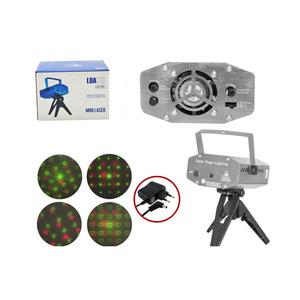 Mini Projetor Holografico A Laser 4 Desenhos E Movimento Com Tripe Cinza LUATEK 173A 173A LUATEK