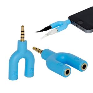 Adaptador de Áudio P2 Macho para P3 e P2 Fêmea Áudio para Notebook Smartphone e Celular Azul P2 GENERICO
