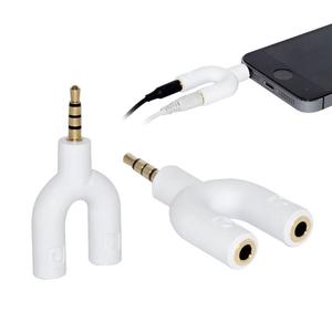 Adaptador de Áudio P2 Macho para P3 e P2 Fêmea Áudio para Notebook Smartphone e Celular Branco P2 GENERICO