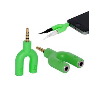Adaptador de Áudio P2 Macho para P3 e P2 Fêmea Áudio para Notebook Smartphone e Celular Verde P2 GENERICO