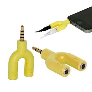 Adaptador de Áudio P2 Macho para P3 e P2 Fêmea Áudio para Notebook Smartphone e Celular Amarelo P2 GENERICO
