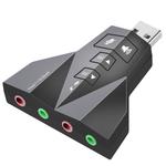 Adaptador De Som 7.1 USB Com 2 Entradas Para Fone E Microfone USB ADAPTADOR DE SOM GENERICO