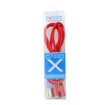 Cabo USB Em L Para Entrada V8 com Nylon 1.5A 90cm Vermelho CBX-U100V8F1 CBX-U100V8F1 EXBOM