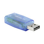 Adaptador De Placa De Som 7.1 USB 2.0 Com Entrada P2 Fone e Microfone Azul SOM AC3 GENERICO