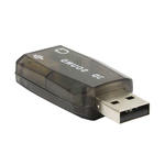 Adaptador Placa De Som 5.1 USB 2.0 Com Entrada P2 Fone e Microfone Preto SOM AC3 GENERICO