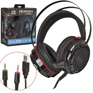 Headphone Gamer Com Microfone Sound Bass Vibration Vermelho Knup KP-417 KP-417 KNUP