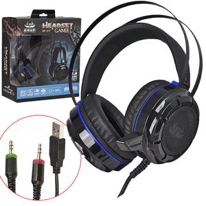 Headphone Gamer Com Microfone Sound Bass Vibration Azul Knup KP-417 KP-417 KNUP