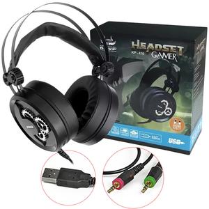 Headphone Gamer 7.1 Sound Effect Led Multi Cor Prata KP-416 KP-416 KNUP