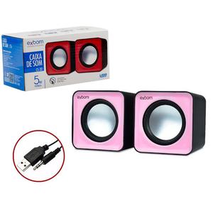 Caixa De Som 2.0 USB 5W P2 Rosa CS-32 CS-32 EXBOM