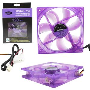 Cooler Fan 12x12 Para Gabinete 120mm Luz Neon Roxo DX-12L DX-12L DEX