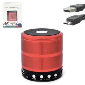 Caixa De Som Bluetooth Com Sd Card P2 Usb Com Para Atender Chamadas 5W Vermelho KA-887 WS-887 GENERICO