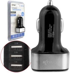 Carregador Veicular Automotivo 3 Portas Usb 3.4A Knup kp-571 KNUP