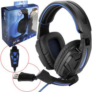 Headphone Gamer Com Microfone Com Led Azul USB 7.1 Dex DF-96 DF-96 DEX