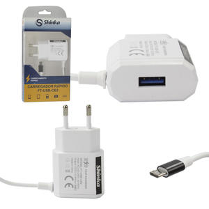 Carregador Para Celular V8 2.1A 1 Porta USB FT-USB-CB2 SHINKA FT-USB-CB2 SHINKA