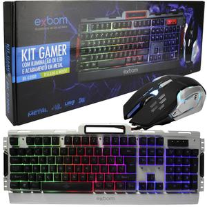 Kit Teclado E Mouse Gamer Semi Mecânico Led Prata BK-G3000 BK-G3000 EXBOM