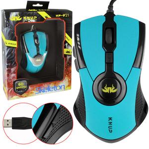 Mouse Gamer Skeleton 2400 Dpi 6 Botões Azul Knup Kp-v21 KP-V21 KNUP