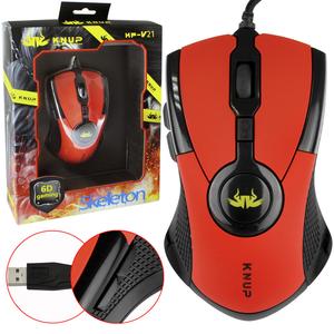 Mouse Gamer Skeleton 2400 Dpi 6 Botões Vermelho Knup Kp-v21 KP-V21 KNUP