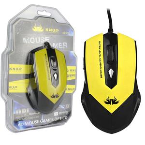 Mouse Gamer 2400 Dpi 6 Botões Amarelo Knup KP-V23 KP-V23 KNUP