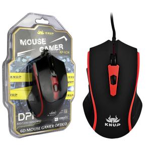 Mouse Gamer 2400 Dpi 6 Botões Vermelho Knup KP-V24 KP-V24 KNUP