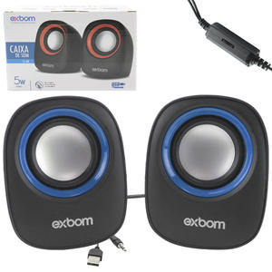 Caixa De Som 5W Exbom Preto e Azul Cs-88 CS-88 EXBOM