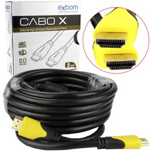 Cabo HDMI 2.0 4k HD 5 Metros EXBOM CBX-HX50SM CBX-HX50SM EXBOM