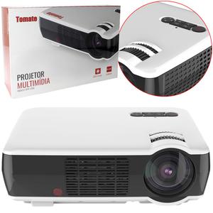 Projetor Multimídia 2600 Lumens Resolução 1080P*800 Distância de Projeção: 2.5-4.5m USB VGA Tomate MPR-5006 MPR-5006 TOMATE