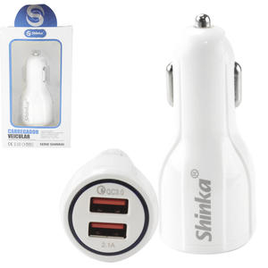 Carregador Turbo Veicular 5.1A Com 2 Saídas USB Fêmea Shinka SH-C002 SH-C002 SHINKA