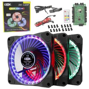 Kit 3 Cooler Led 120Mm Rgb Com 1 Fita Led E Controle DX-123F DEX DX-123F DEX