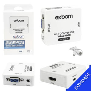 Conversor VGA Para HDMI Com Saída De Áudio CC-VH1K EXBOM