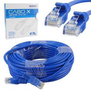 Cabo De Rede Patch Cord Cat5e RJ45 Azul 20 Metros EXBOM CBX-N5C200 CBX-N5C200 EXBOM