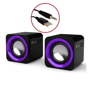 Caixa De Som Digital 2.0 Voxcube 8W Rms Roxo Infokit Vc-D300 VC-D300 INFOKIT