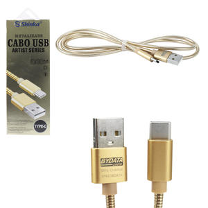 Cabo Type-C 1 Metro 2.1A USB Dourado SHINKA SJX-II-TPC SJX-II-TPC SHINKA