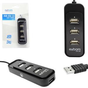 Hub USB 2.0 4 portas 480mbps EXBOM UH-20 UH-20 EXBOM