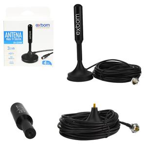 Antena Para TV Digital Amplificada HDTV UHF VHF Interna Externa 4M 3.5dBi AN-I3540B AN-I3540B EXBOM