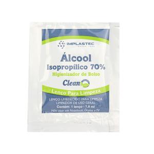 Lenço De Alcool Isopropilico 70% Higienizador De Bolso 1 unidade IMPLASTEC unidade IMPLASTEC