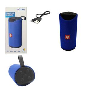 Caixa de Som Portátil Bluetooth Com Microfone SD Card P2 5W Azul EXBOM CS-M33BT CS-M33BT EXBOM