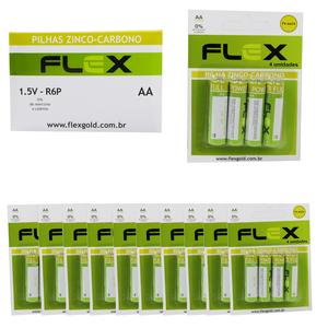 Pilha Zinco-Carbono AA 1.5V PACKS COM 4 UNID FX-AAZ4 FLEX FX-AAZ4 flex