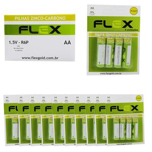 Pilha Zinco-Carbono AA 1.5V Contém 12 Cartelas FX-AAZ4 FLEX FX-AAZ4 flex