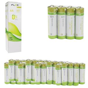Pilhas Zinco-Cabono AA 1.5V Contem 60 pilhas FX-3AZ flex