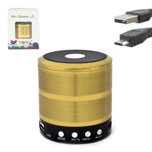 Caixa De Som Bluetooth 5W Com SD Card P2 USB Com Para Atender Chamadas Dourado WS-887 WS-887 GENERICO