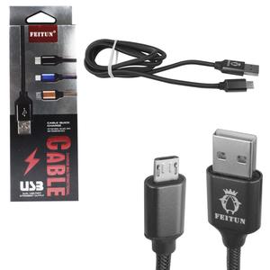 Cabo USB Para V8 2.4 A Com Malha 1 Metro Preto V8 V8 GENERICO