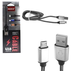 Cabo USB Para V8 2.4 A Com Malha 1 Metro Cinza V8 V8 GENERICO