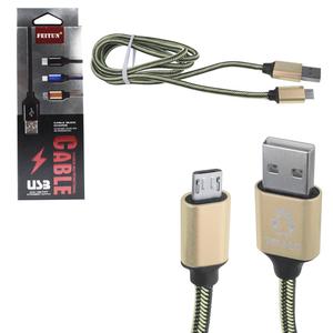 Cabo USB Para V8 2.4 A Com Malha 1 Metro Dourado V8 V8 GENERICO