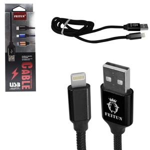 Cabo USB Para Lightning Para iPhone 2.4 A Com Malha 1 Metro Preto Lightning Lightning GENERICO