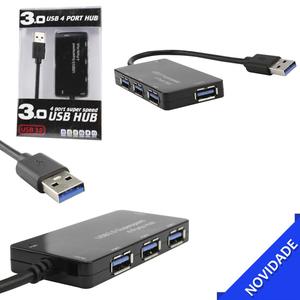 Hub Usb 3.0 4 Portas Preto USB3.0 GENERICO